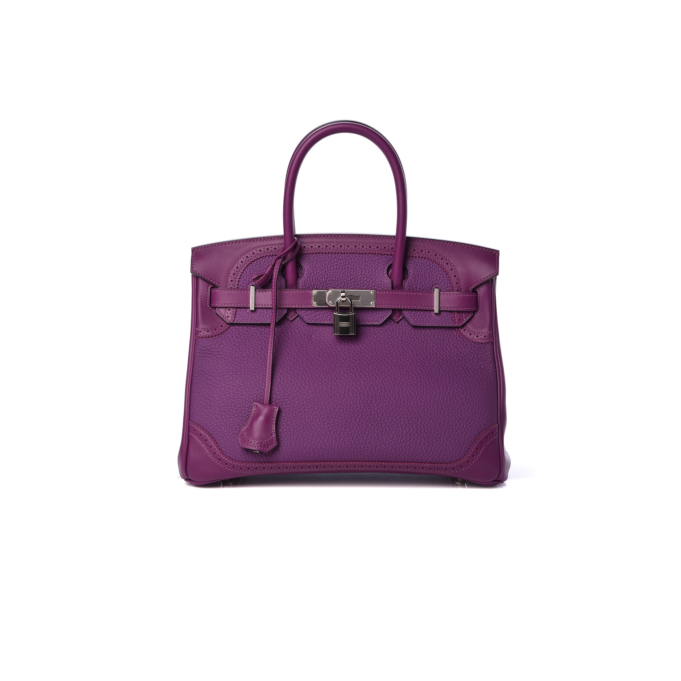 H**mes master birkin 30 lace series anemone purple silver buckle 488484 (30*22*15cm)